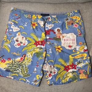 Tommy Hilfiger Swim Trunks Mens Large Hawaiian Islands Aloha